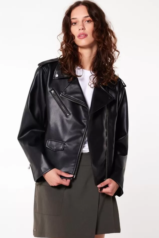 America Today Jackets^Biker jacket Jade Black