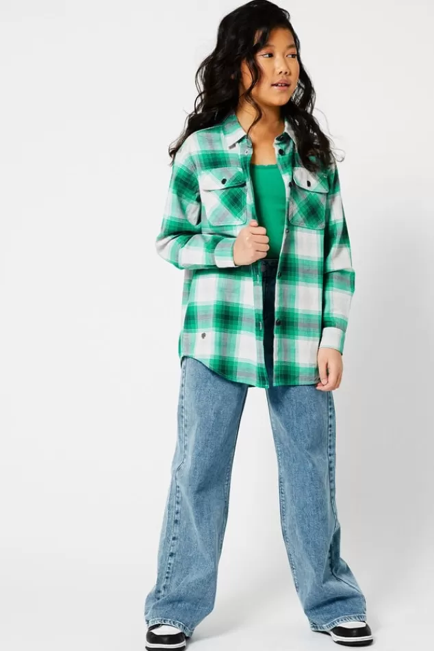 America Today Blouses^Blouse check print White/green