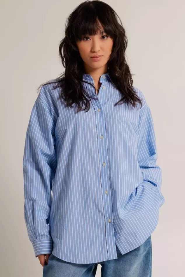 America Today Shirts^Blouse collar Britt Blue/white